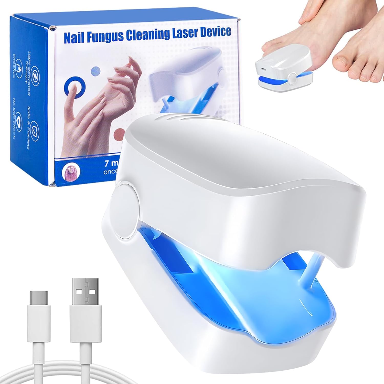 12915 Rechargeable Nail Fungus Treatment for Toenail, Toe Nail Fungal Treatment Nail Fungus Laser Device, Anti-Fungal Nail Treatment for Hand & Feet Infections Remover for Home Use 12915 Rechargeable Nail Fungus Treatment for Toenail, Toe Nail Fungal Treatment Nail Fungus Laser Device, Anti-Fungal Nail Treatment for Hand & Feet Infections Remover for Home Use